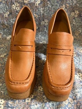 Kork-Ease Women’s Penny Loafers in Cognac Brown Leather